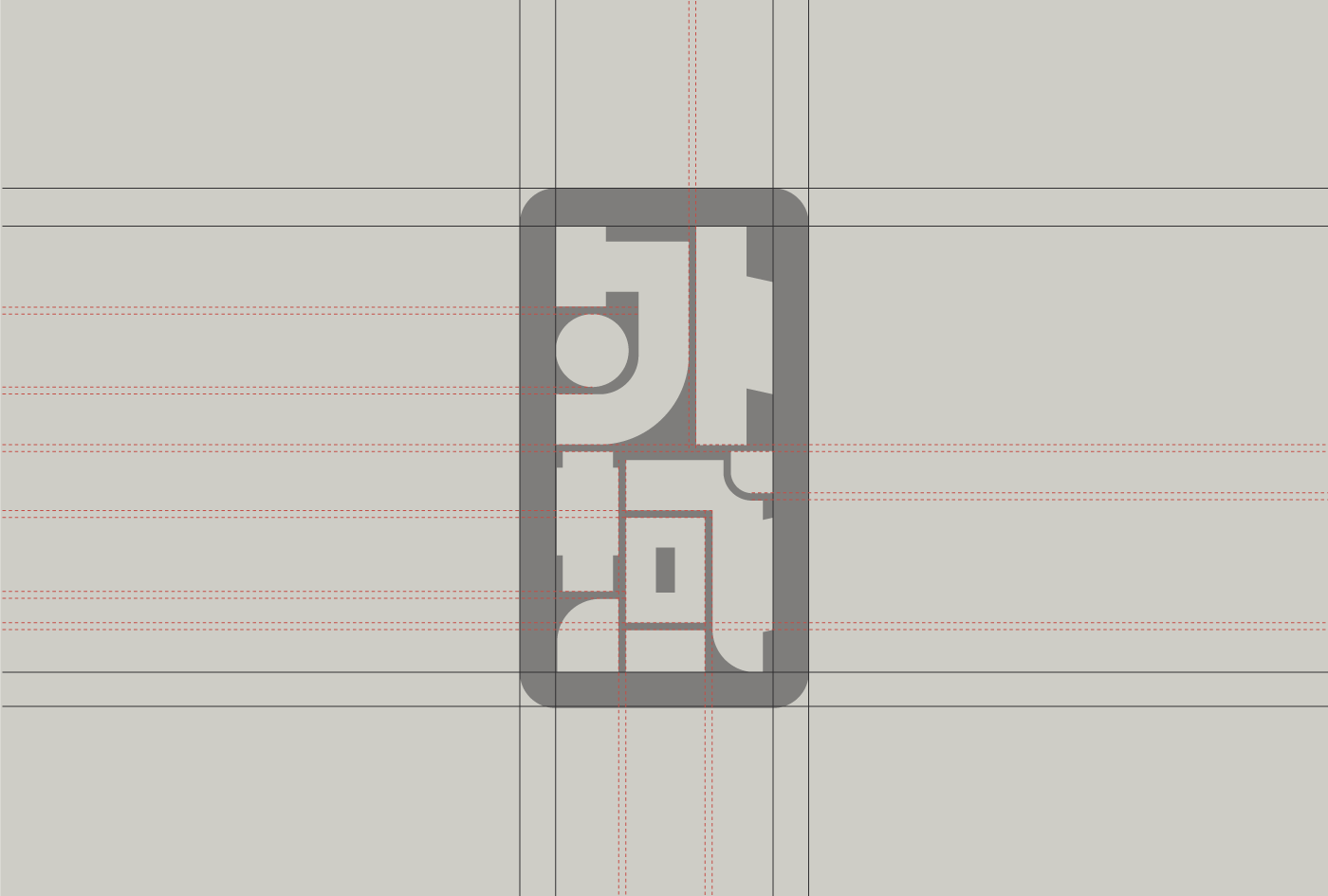 Outland Studio logo mark breakdown — 外域 character construction